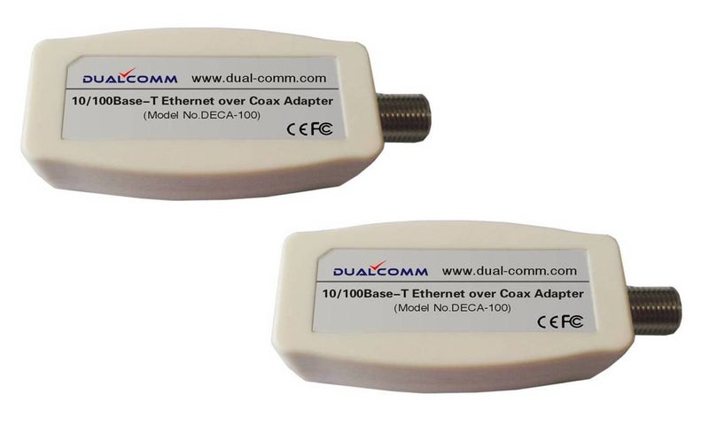 Dualcomm مجموعة محول إيثرنت عبر الكوكس (DECA-100) - حزمة مزدوجة - من PAIRTEK - Image 1